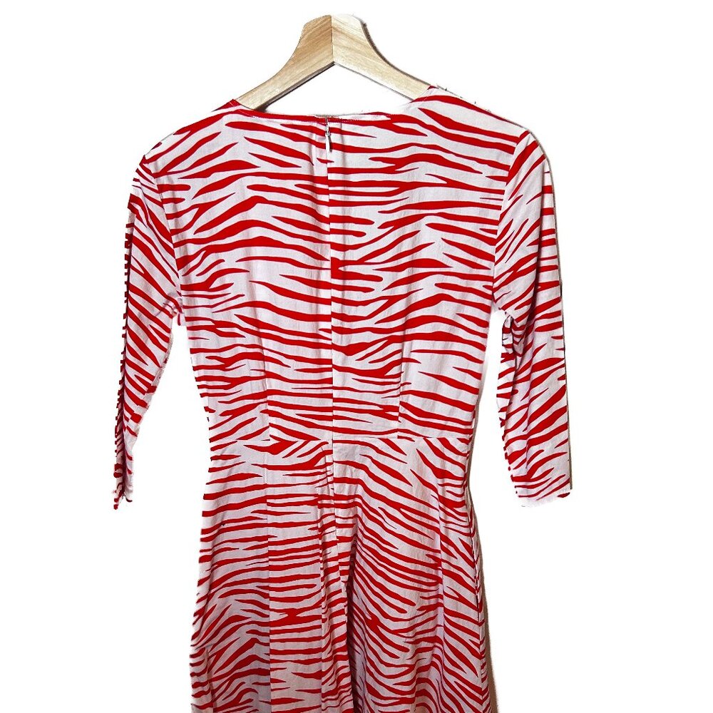 Max & Co Orange + White Striped Wrap Dress